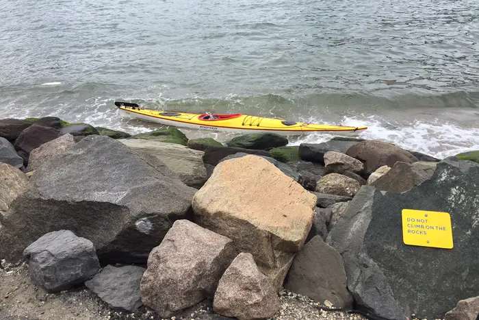 The kayak was found in the water (Brandon Cosby)